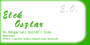 elek oszlar business card